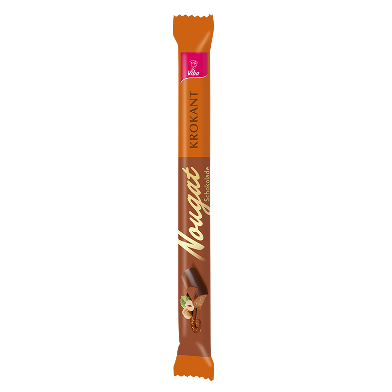 Viba Schokoladen Stick gefüllt mit Krokant Nougat, 40 g