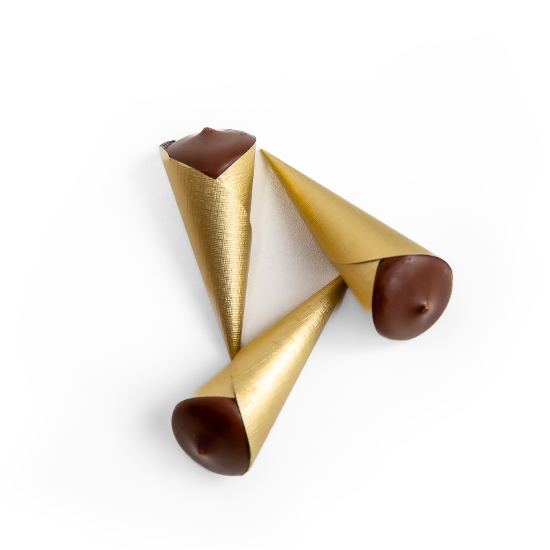 Viba Nougat-Spitzen, Nougat Tütchen mit Schokolade