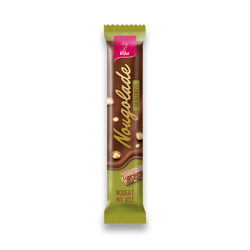 Viba Nougolade Nougat-Riegel mit Haselnuss Stückchen