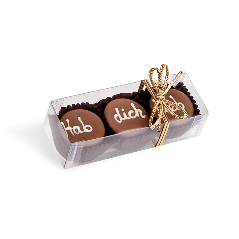 Viba 3er Nougatpralinen mit Aufschrift Hab Dich Lieb, 40 g