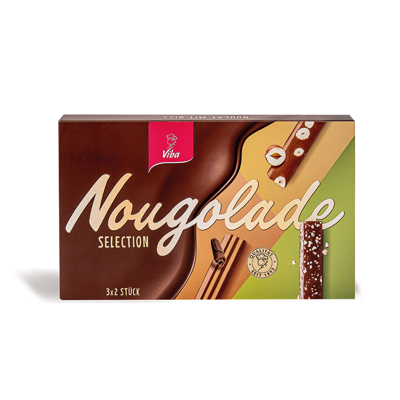 Viba Nougolade Geschenkpackung mit 6 Nougat-Riegeln - Nougat mit Biss