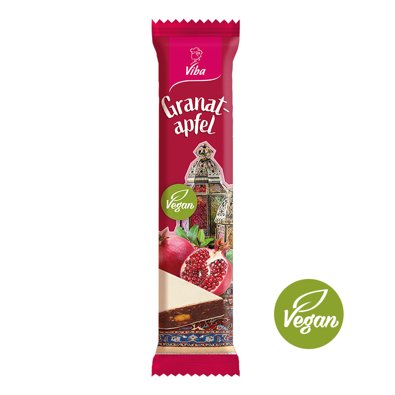 Viba Genussriegel Granatapfel, veganer Fruchtriegel mit beerig-fruchtigem Geschmack, 35 g