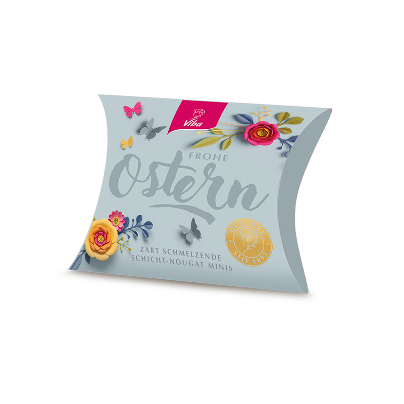 Viba Flower Power Oster-Kissenschachtel gefüllt mit Schicht-Nougat Minis