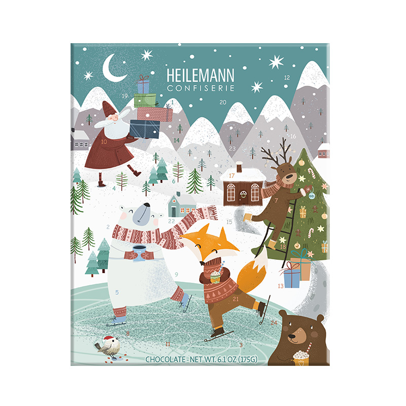 Heilemann Kinder-Adventskalender gefüllt mit Edelvollmilch Figürchen, 175 g