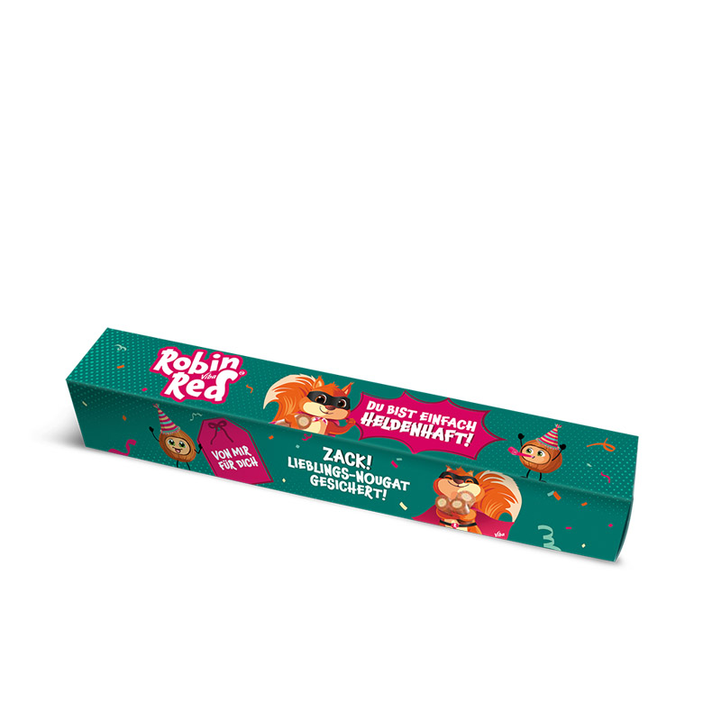 Viba Robin Red Schicht-Nougat Grußstange mit Schicht Nougat Minis, 30 g