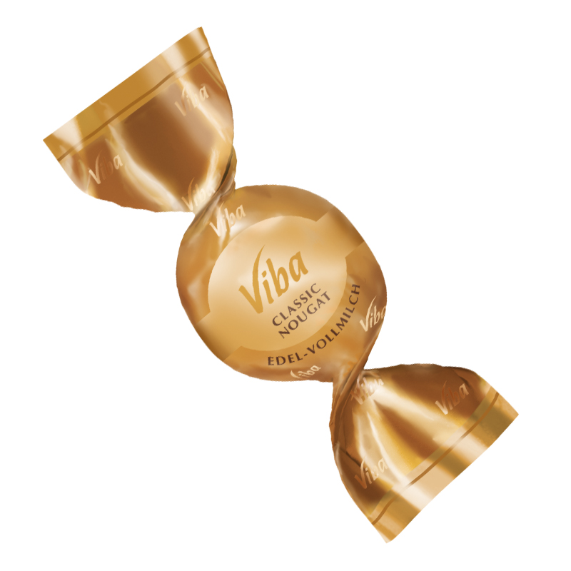 Viba Classic-Nougat Kugel aus Vollmilch Schokolade gefüllt mit Classic Nougat, 15 g